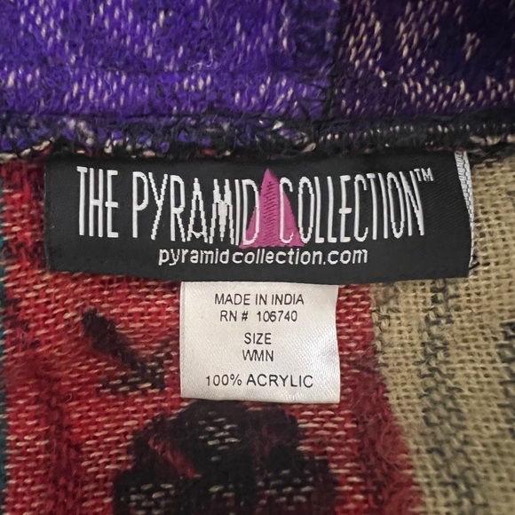 The Pyramid Collection Black Bright Floral Print Hooded Poncho Cape One Size - Picture 7 of 8